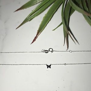 *Diamond Bezel* Shy by Sydney Evan Butterfly Nklce